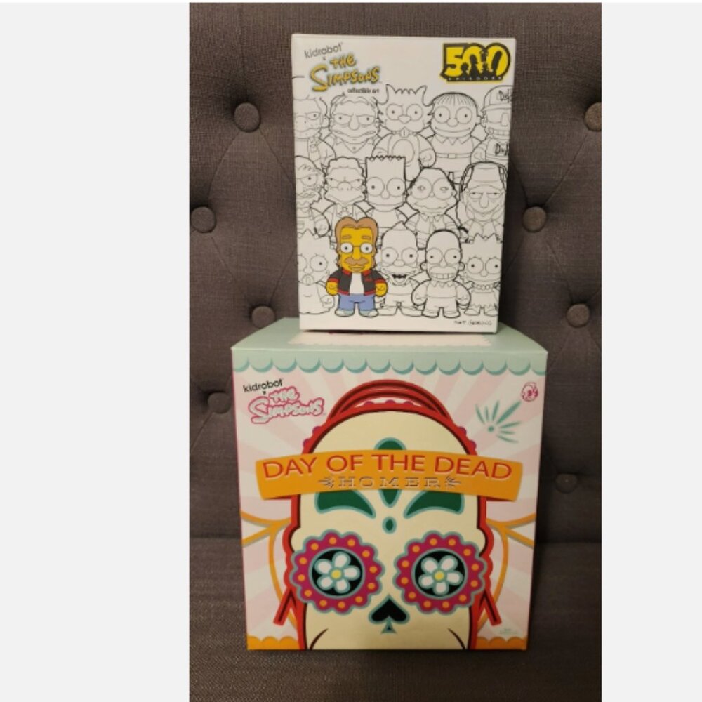 Kidrobot X The Simpsons Day Of The Dead Homer And Matt Groening 500 Episodes